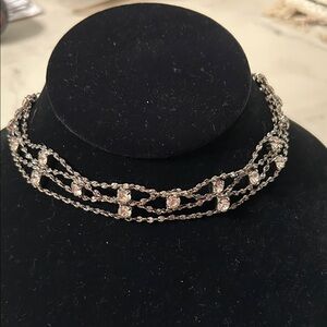 Elegant Silver Chain Choker Necklace